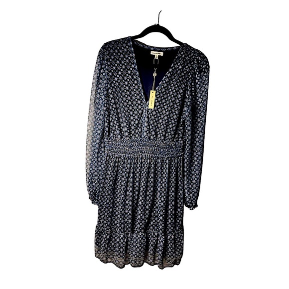 NWT - Large -Max Studio Long Sleeve Chiffon Dress - Picture 2 of 5